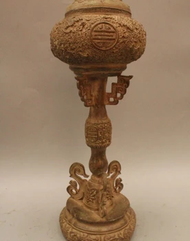 

18"Marked China Chinese Dynasty Palace Bronze Bird Incense Burner Censer Statue