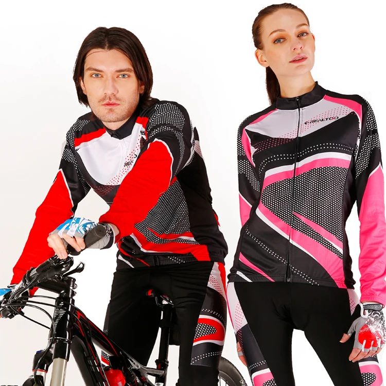 

2017 Popular Couple Cycling Sets Spring And Summer Couple Long Cycling Jersey+ Cycling Pants Breathable Cycling Clothing