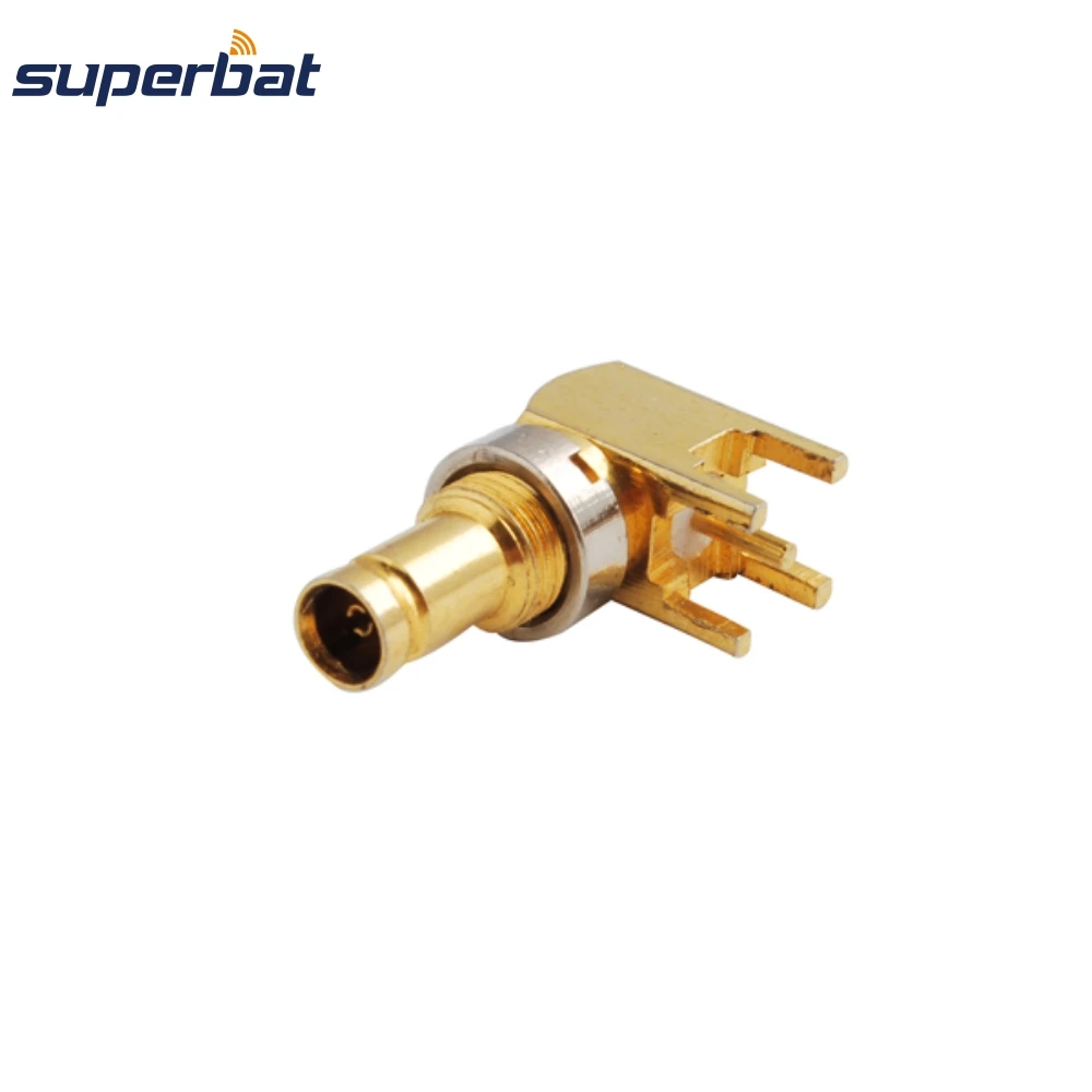 Superbat 75 Ohm 1.0/2.3(CC4/SSA) thru hole Female Bulkhead Right Angle Vertica RF Coaxial Connector superbat tnc clamp female with 4 hole panel mount rf coaxial connector for cable lmr195 rg58 rg400