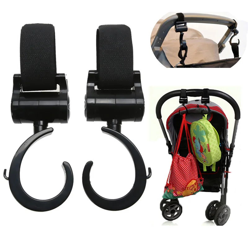 2pcs Baby Stroller Hook Bag Handle Grab Holder Multi Purpose Hanger