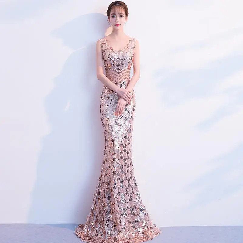 Невесты Cheongsam восточные женские свадебные Qipao Мода китайский стиль Элегантное Длинное платье роскошный халат Вечерние платья Vestido S-XXL - Цвет: A