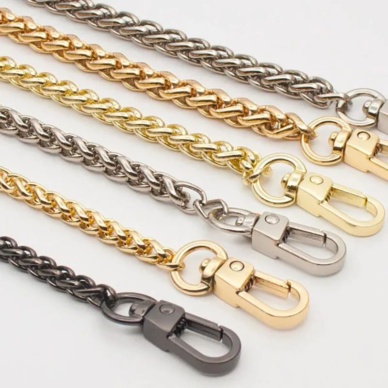 

Golden Metal Replacement Chain Shoulder Strap Chain twist links Purse clutch bag wallet handbag snap clasp Crossbody