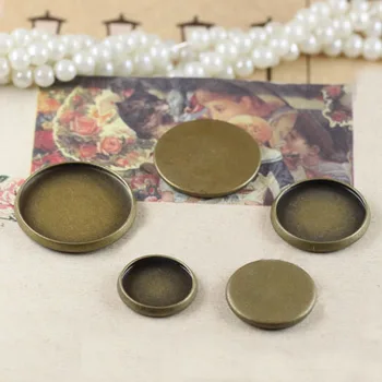 

Antique Bronze Round Circle Smooth Bezel trays Settings Glass Cabochons Base Blank Findings DIY Floating Locket Jewelry Making