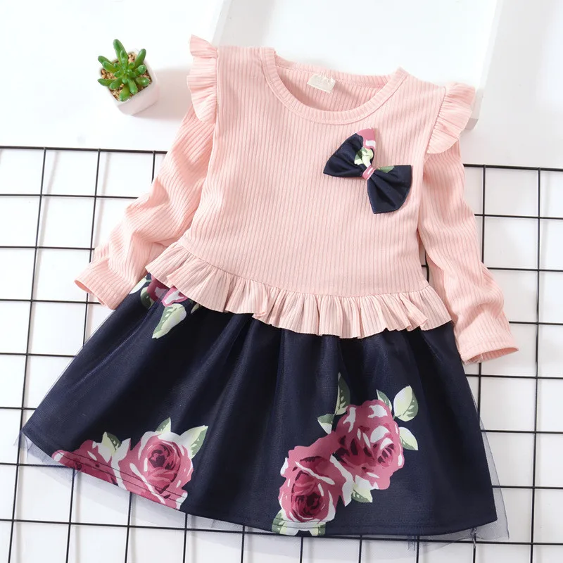 

Autumn Baby Dress for Girl Princess Print Flower Long Sleeve Girls Dress Fashion Kids Dresses Children Clothing Vestido Infantil