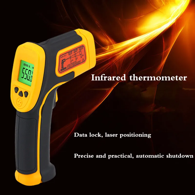 AS530 Digital Infrared Thermometer -32~550C(-26~1022F) LDC IR Display Non-Contact IR Laser Point Gun infrared thermometer