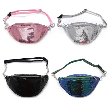 

2019 New Women Sequin Fanny Pack Fashion Phone Pouch Waist Chest Shoulder Bag Glitter Bum Belts Bags Packs