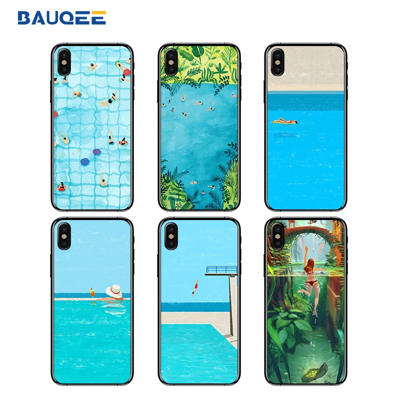 2018 Summer Cartoon Case For iPhone X Fashion ultra-thin soft Phone Cases iphone 7 6 6S 5 5S 8 Plus Back Cover Capa |