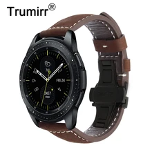 Итальянский ремешок для часов из натуральной кожи 20 мм 22 мм для samsung Galaxy Watch 42 мм 46 мм R810/R800 быстросъемный ремешок с застежкой-бабочкой