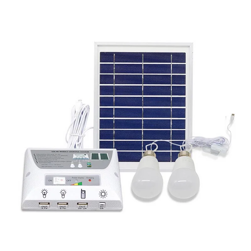 

Portable Solar Panel Energy Kit with 2 Bulbs Night Light Kit For Indoor Emergency Outdoor Hiking Camping Tent Fishing --