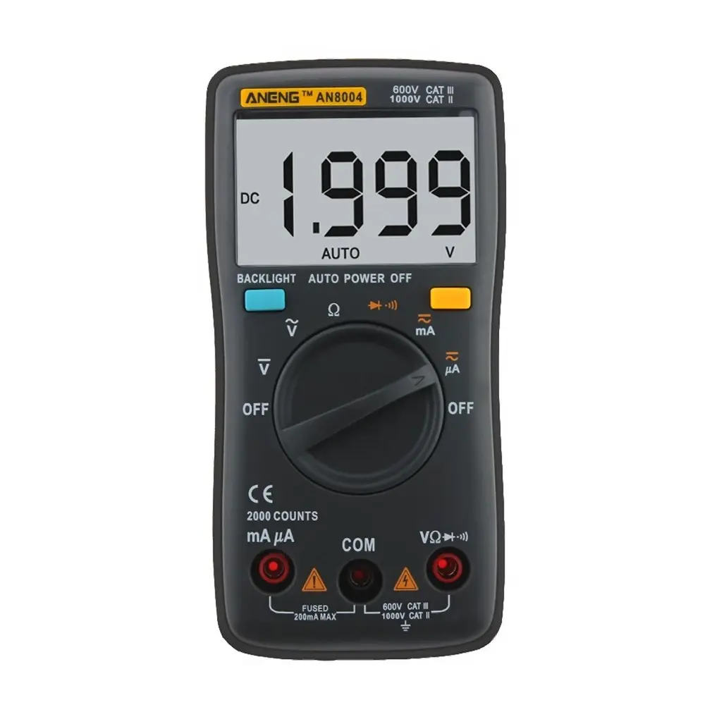 

Professional Digital Multimeter AN8004 LCD Display Digital Multimeter 2000 Counts AC/DC Ammeter Voltmeter Ohm Meter Tester