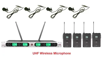 

Bolymic Professional UHF micro cravate microfono 4 Channels Wireless microfone Lavalier Tie Clip Microphone System