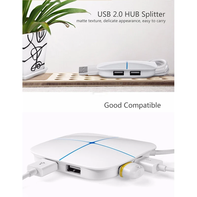 6-портовое 2-слот для карт памяти USB 2,0 концентратор разветвитель, карты памяти SD/TF кард-ридер для настольного компьютера/ноутбука Поддержка цифровой Камера/принтер/флеш-накопитель
