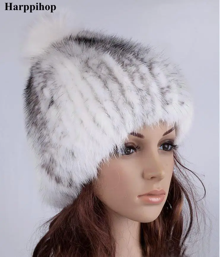

New Real Mink Fur Hat Women Fashion Mink Fur Hats Natural Mink Fur Cap Genuine Warm Winter Female Hat