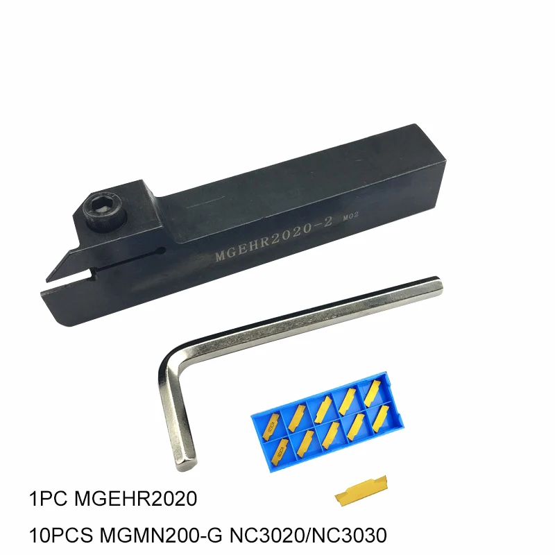 

MGEHR2020 External Grooving Tool Holder with Carbide Inserts grooving Cutter Lathe Turning Tool Set