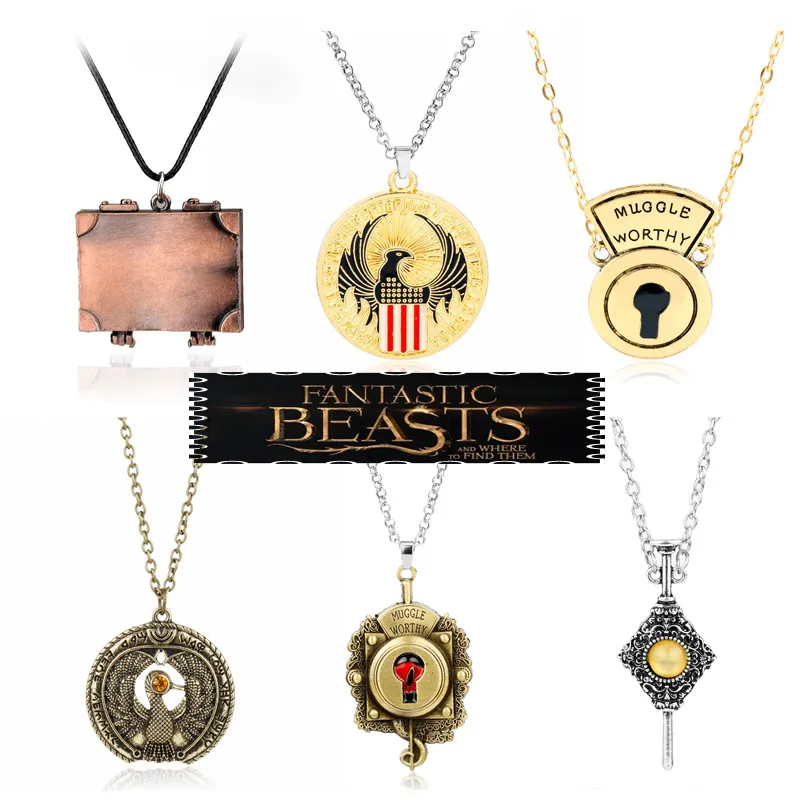 

Fantastic Beasts The Crimes of Grindelwald Necklace Movie Jewelry Prop Pendant Necklaces for Women Men Handmade Trinket