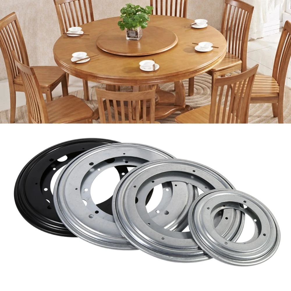 Plato giratorio de rodamiento galvanizado de mesa 4 tipos de vajilla plateada/negra, de alta resistencia, forma redonda|Placas giratorias| - AliExpress