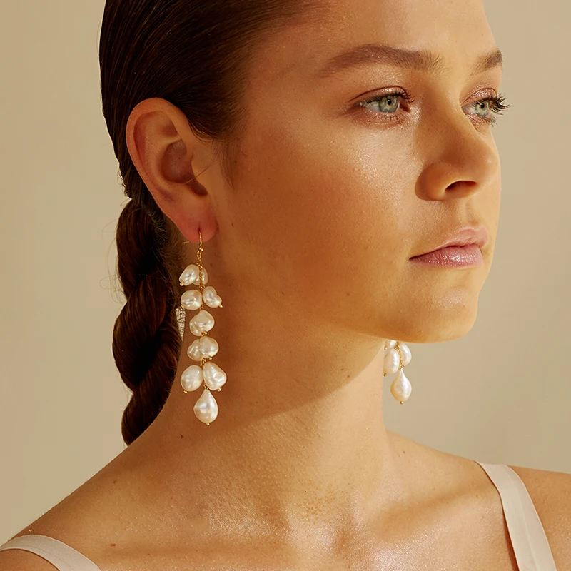 

2019 Popular Earrings Made By Hand With Natural Pearl Earrings