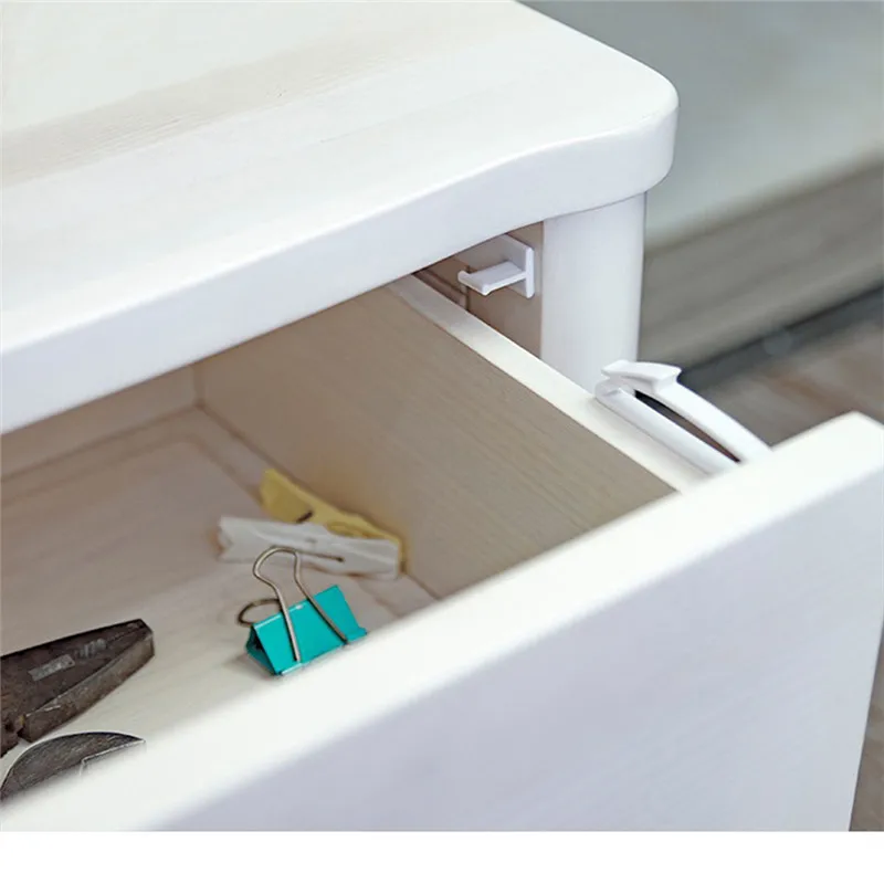 

4Pcs/Set Cabinet Locks & Straps Baby Safey Buckle Invisible Drawer Cabinet Lock Children Protection Latches Kids Cupboard Lock