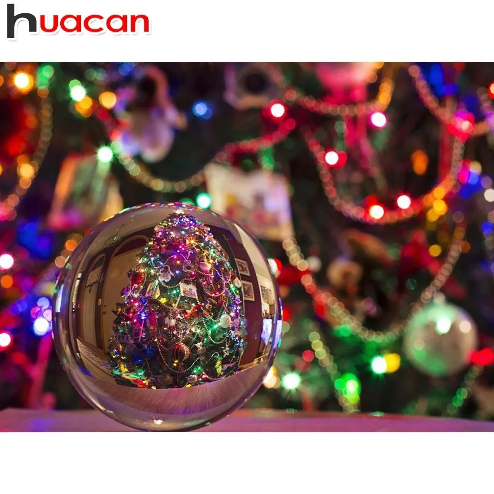 

HUACAN 5D Diamond Embroidery DIY Diamond Painting Christmas Tree Full Drill Square Cross Stitch Decor Home Picture Of Rhinestone
