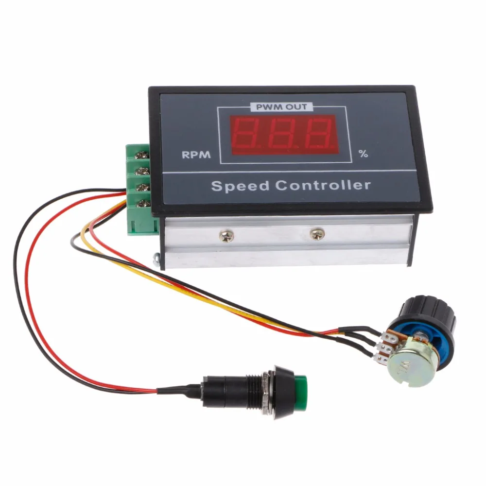 PWM с источником питания от постоянного тока, 6-60V двигатель Скорость контроллер 0-100 цифровой Дисплей Плавная Скорость регулирования