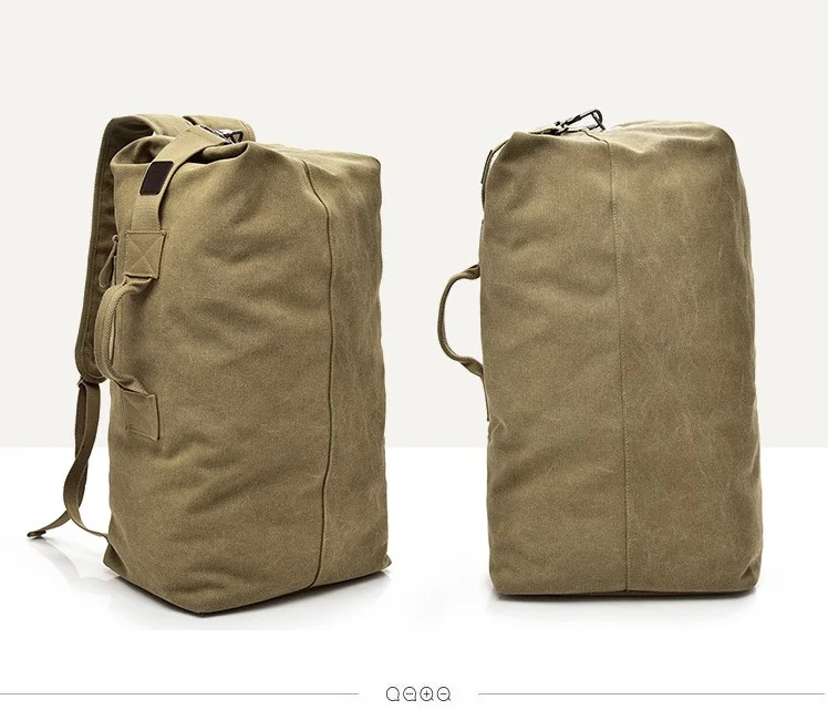 

mylb Casual Men Canvas Backpack Large Capacity Barrel Backpack String Backpacks Back Pack Rucksack Mochila Escolar