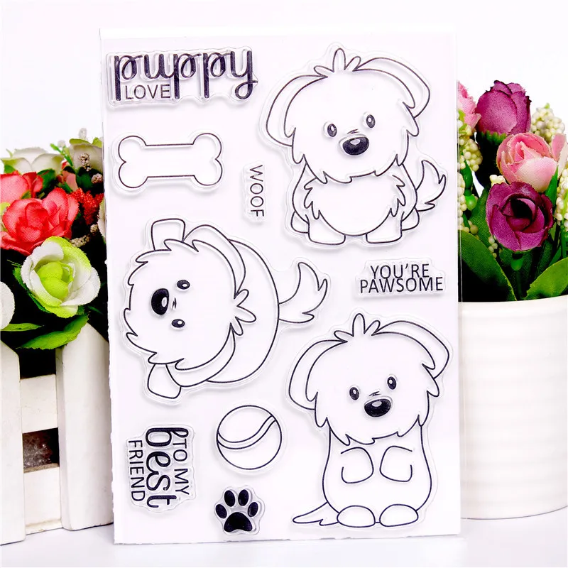 

dog undersea world stamp Clear Stamp for Scrapbooking Transparent Silicone Rubber DIY Photo Album Decor