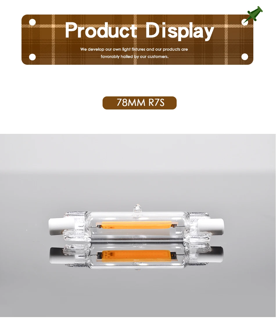 R7S светодиодный стеклянная лампочка трубки 78 мм 8W 118 мм 13 Вт COB J78 J118 сменная галогеновой лампы 80 Вт Lamparda прожектор переменного тока 220V 230V 240V