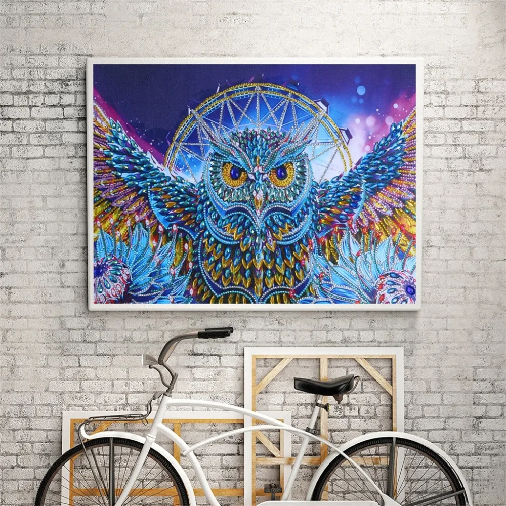 

Special Shaped Diamond Painting DIY Partial Drill Cross Stitch Kits Blue peacock Pattern Crystal Rhinestone Diamond Embroidery