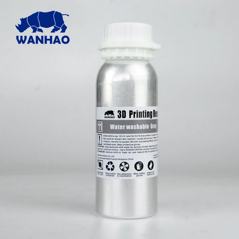 

2019 Wanhao NEW 405NM UV Resin Water Washable Resin For D7 D8 DLP SLA 3D Printer Gray Clear White Color 500ml/1000ml/bottle