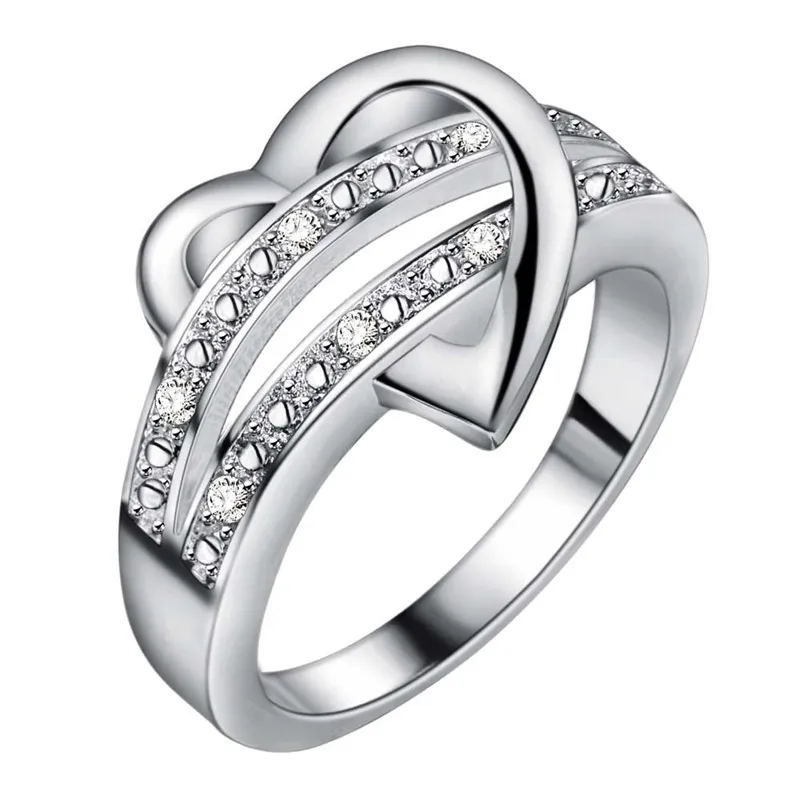 

2016 Sterling Silver Fashion Jewelry CZ Nice Ring Heart For Women Man Party ANniversary AR163