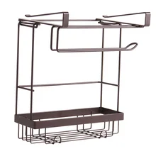 Кухонная приправа для хранения коричневого японского стиля не-trace шкаф под вешалкой бутылка приправы стойки Lu5182