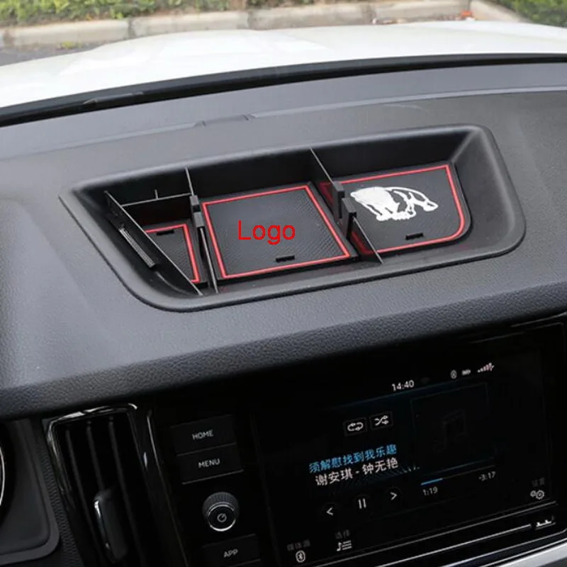 Tonlinker Обложка Наклейка для Skoda KAROQ автомобильный Стайлинг 1 шт. ABS центральной консоли держатель для хранения телефона укладка Tidying чехлы