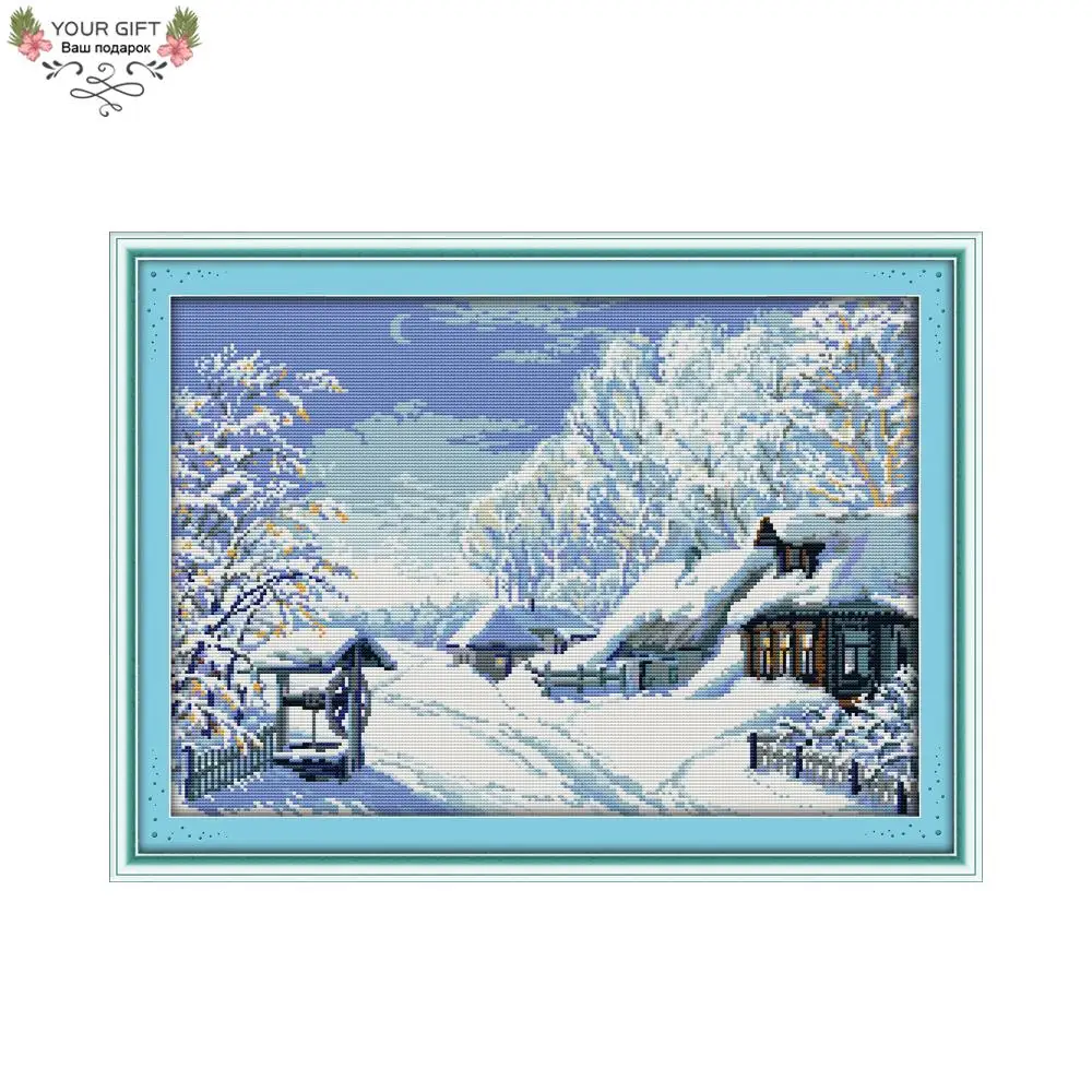 Your Gift F435 14CT 11CT Counted and Stamped Home Decoration The Middle Of Winter Needlework Embroidery DIY Cross Stitch kits | Дом и сад
