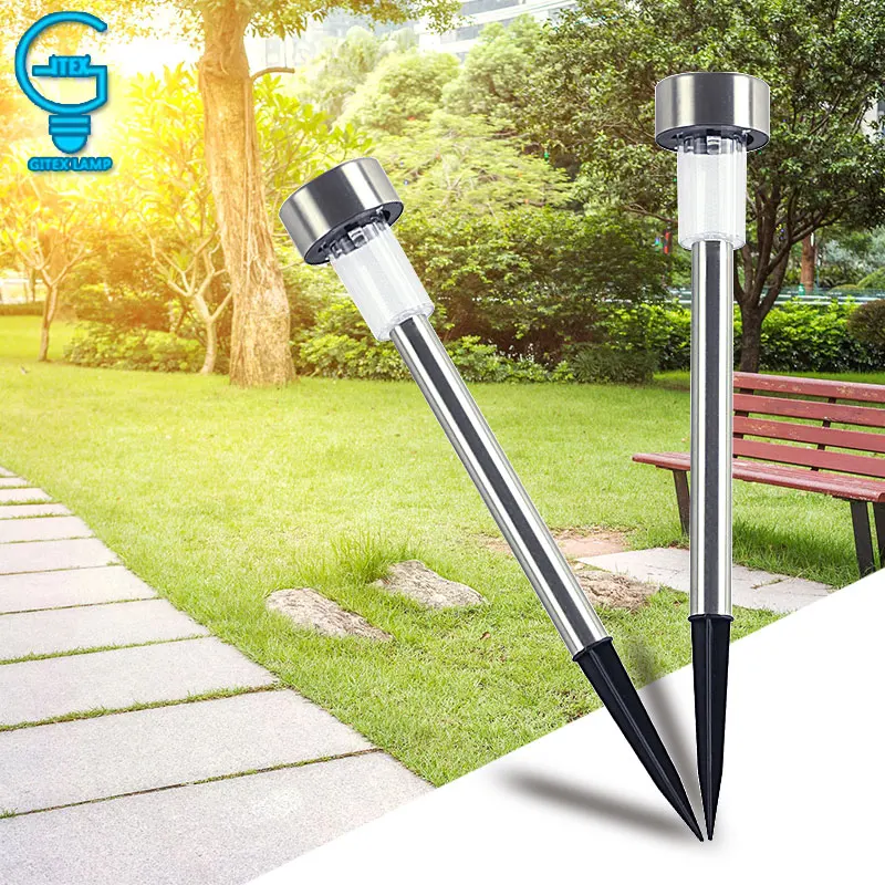 

10 pieces Outdoor Stainless Steel Solar Lawn Light Changing Garden Solar Power Lamp for Landscape Path Yard Pathway Lights