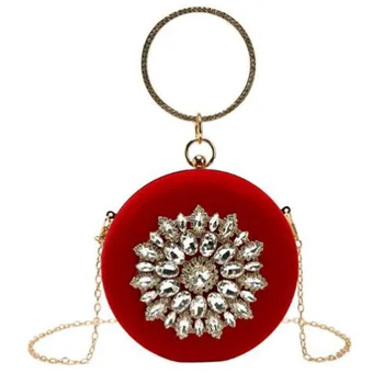 

New Women'S Bag Elegant Ring Diamond Evening Bag Handbag Chain Single Shoulder Diagonal Package