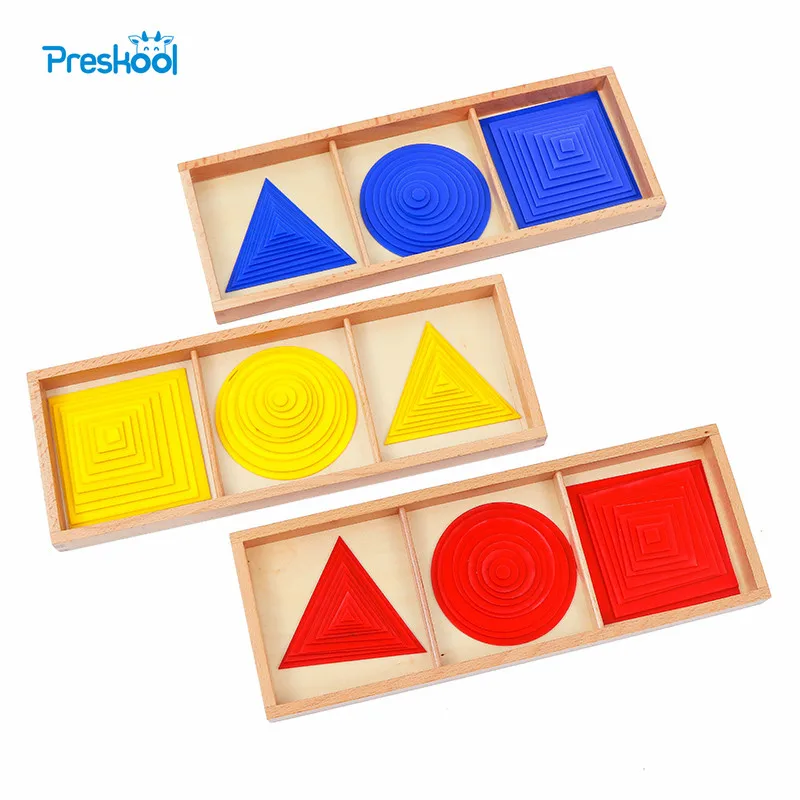  Baby Toy Montessori Circles Squares Triangles Sensory Early Childhood Education Preschool Training 