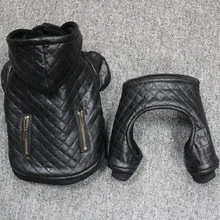 Freies verschiffen Neue 2016 heißer hund kleidung winter warme hohe qualität Leder Abnehmbare zweiteilige vier beine kleine hund mantel jacke