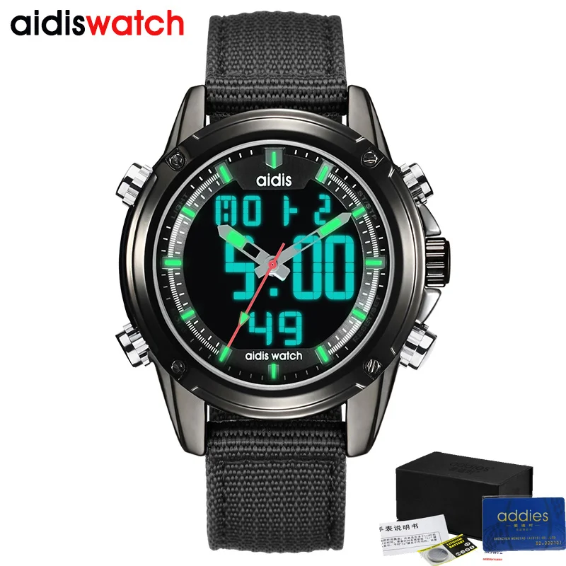

AIDIS New Fashion Men Sports Watches Men Quartz Analog LED Digital Clock Man Military Waterproof Watch Relogio Masculino MY-1601