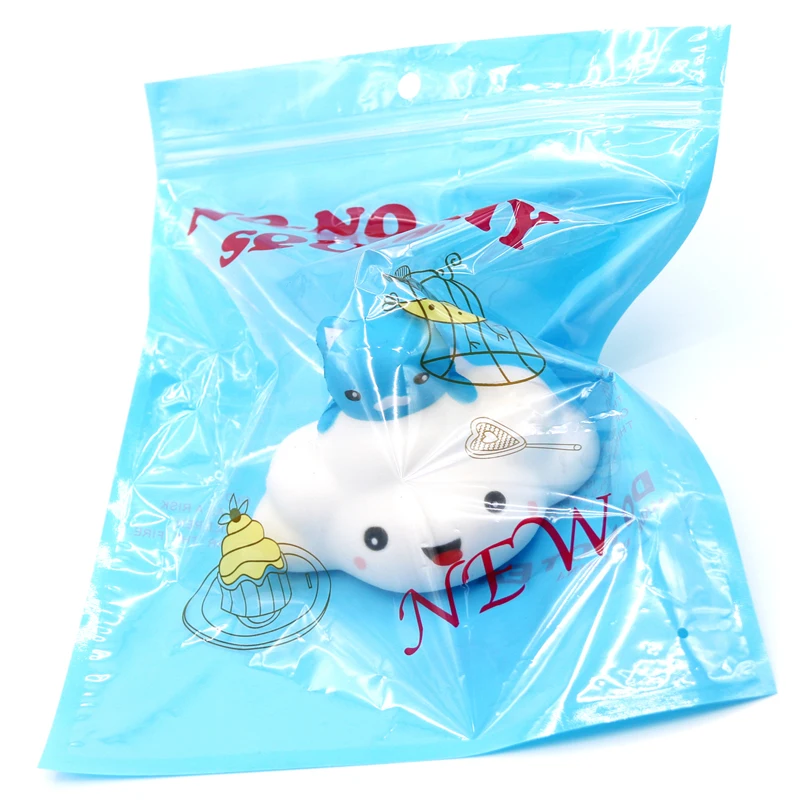 1Pcs Kawaii Squishy Jumbo 10.5cm Clouds Cat Squishy Slow Rising Stress Relief Toys Squeeze Phone Strap Squishi Kid Juguetes