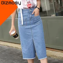 Новая летняя юбка Весенняя длинная джинсовая юбка с высокой талией s-xxl высококачественные синие джинсы женская юбка-карандаш сексуальные штаны BN4151