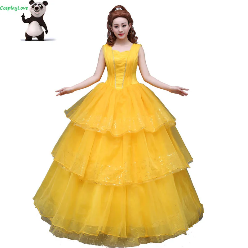 Cosplaylove Movie Beauty And The Beast Custom Made Yellow Belle Dress Adult Kid Princess Cosplay Costume Movie Tv Costumes Aliexpress