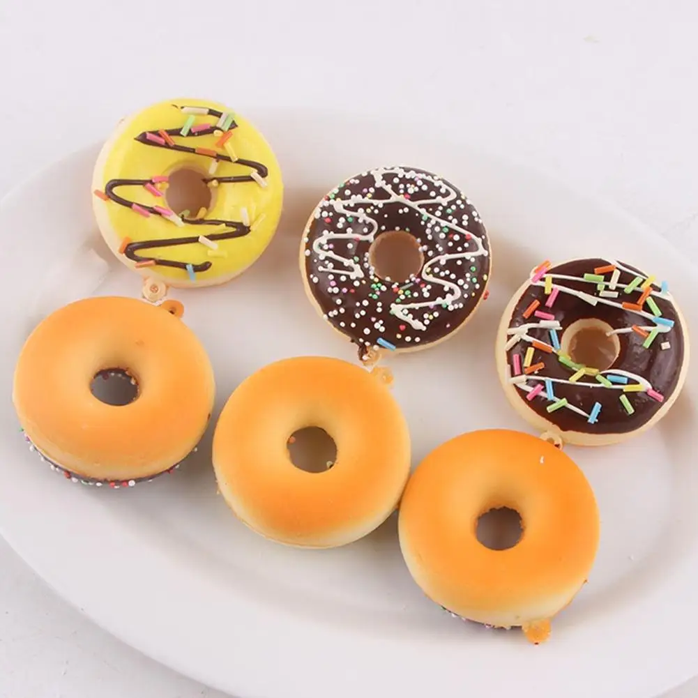

LeadingStar Colorful Simulation Donut Ornaments Cake Model Fun Toy Soft Decoration Kitchen Creative Christmas/New Year Gift zk30