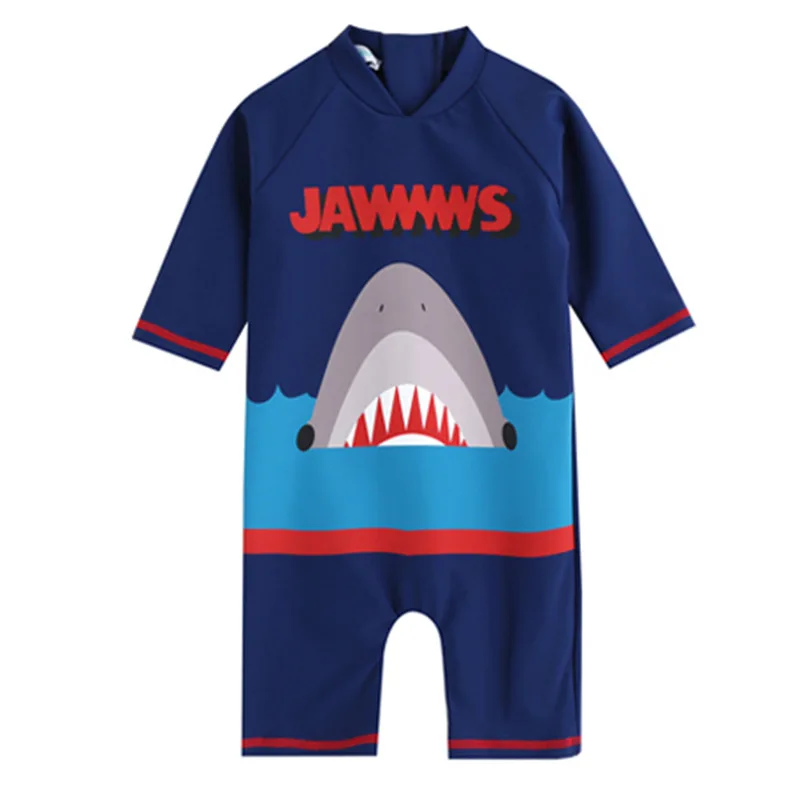Infantil Baby Boys Swimsuit One Pices Shark Pattern Swimsuit UV Prodection SPF UPF50+ Children