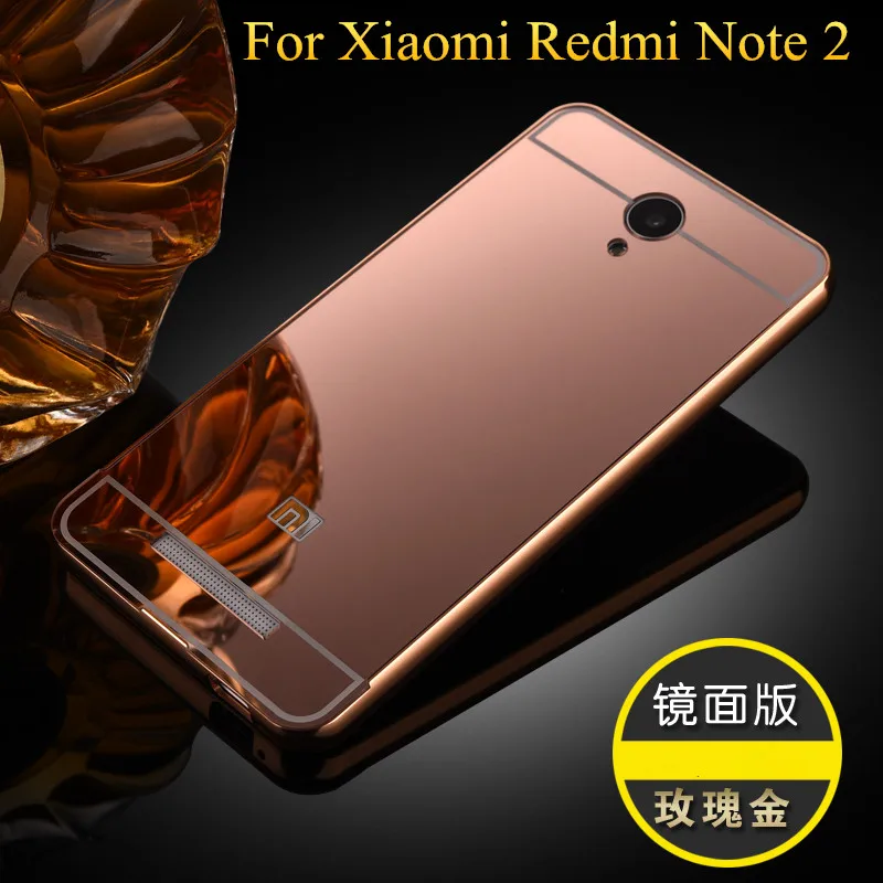Mirror Case For Xiaomi Redmi Note 2 Phone Cases Hybird Luxury Gold