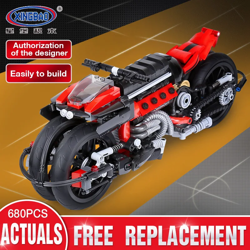 

Xingbao 03021 680Pcs Technic Series The Off-road Motorcycle Set Building Blocks Bricks Educational Toys Model Gift