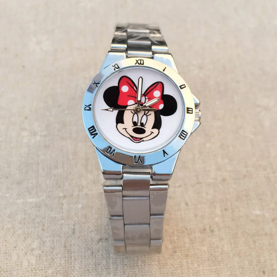 

Fashion wrist watch Women's girl cute Mickey Minnie Mouse style Metal Alloy band quartz Watches Clock