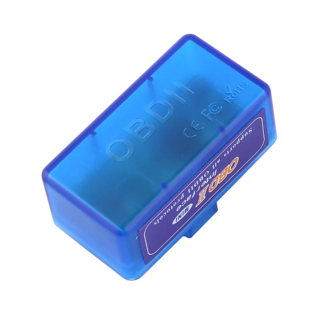 Супер Мини ELM327 OBD2 II беспроводной Bluetooth Автомобильный диагностический интерфейс сканер инструмент синий портативный ABS пластиковый инструмент