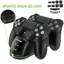 Обновленный Светодиодный индикатор Dual Зарядка через usb док-станция для зарядки стенд для PS4/PS4 тонкий/PS4 Pro контроллер держатель для хранения