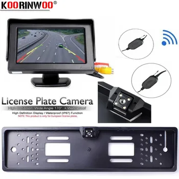 

Koorinwoo Universal HD CCD Europea License Plate Frame LCD Car Screen Monitor Digital 2 Video System With Car Rear view Camera