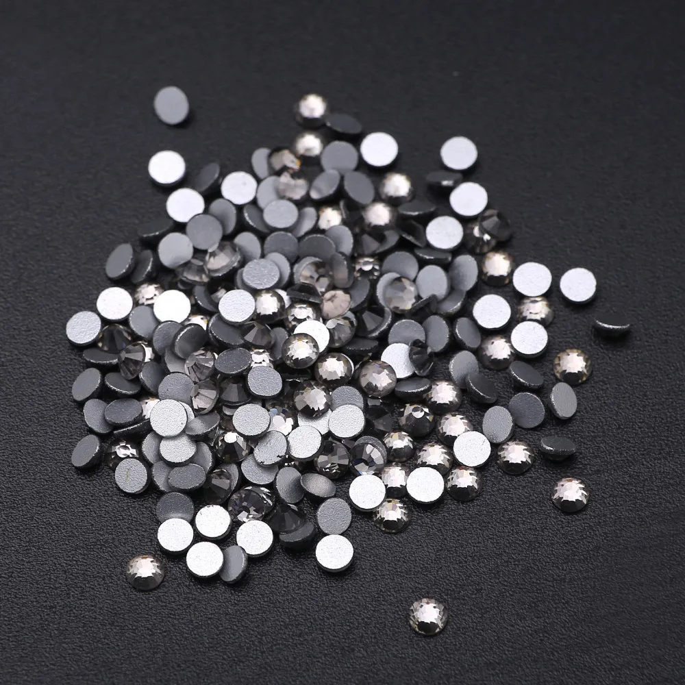super glitter rhinestones Black diamond color ss3 ss34 Non Hot Fix FlatBack strass garment